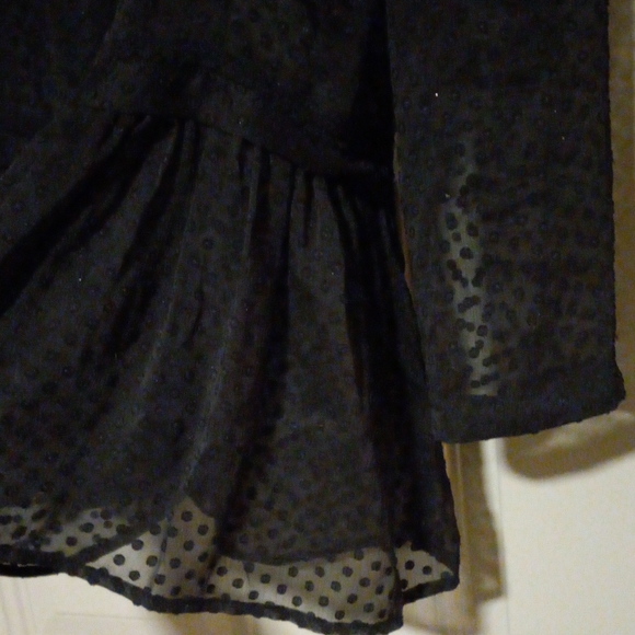 Anthropologie vanessa virginia blouse top ruched pleated Black Sheer Size 6 - Picture 2 of 9